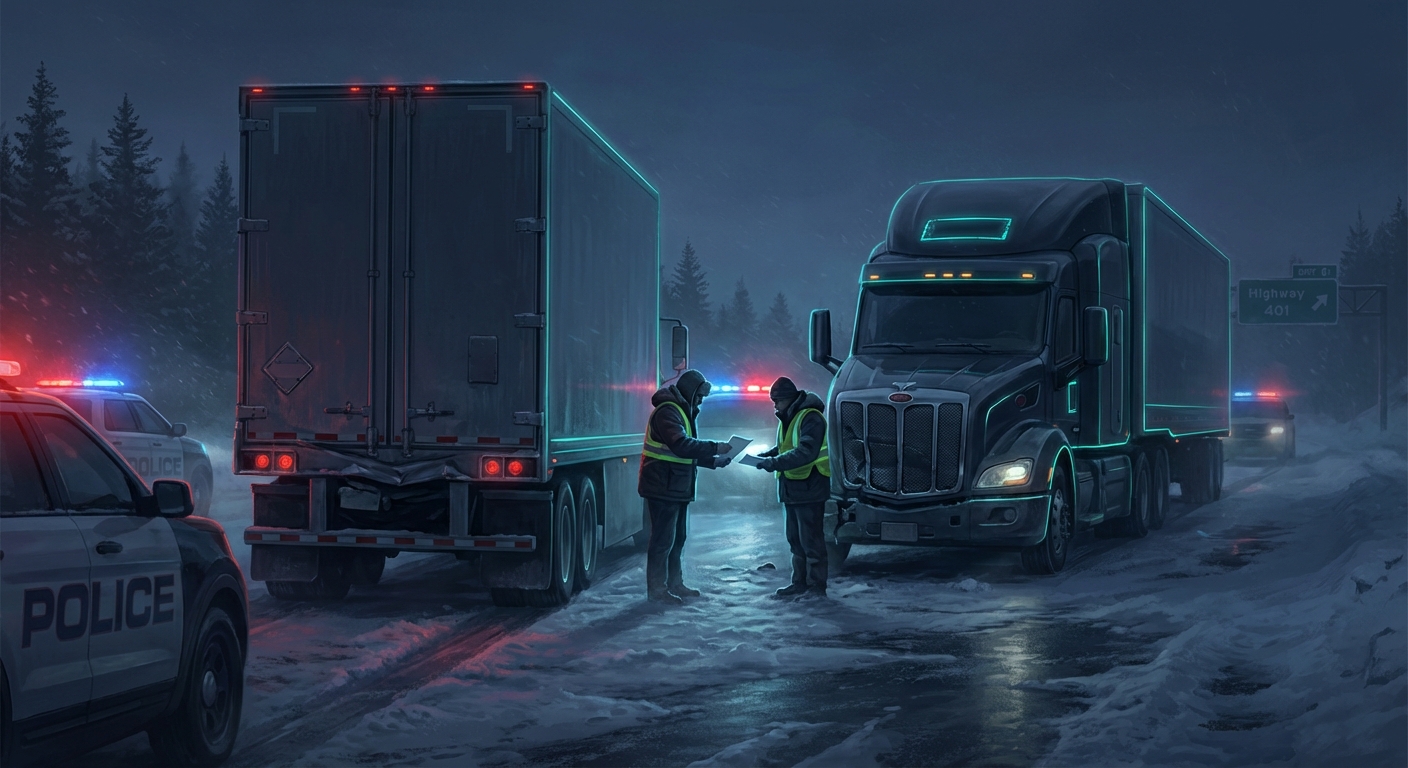 Multi-Vehicle Pile-up on Highway 401