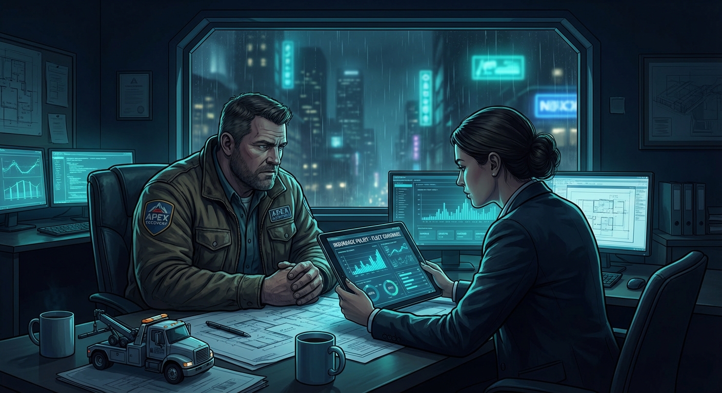 Close up of a tow truck winch and hook mechanism