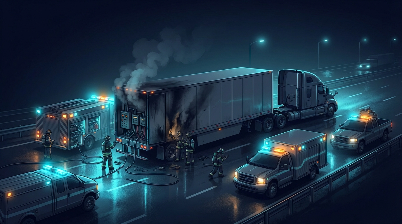 Fire Destroys Interchanged Trailer