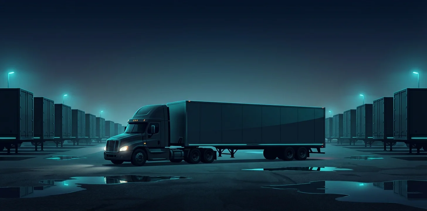 Truck tractor connecting with a trailer at an interchange yard